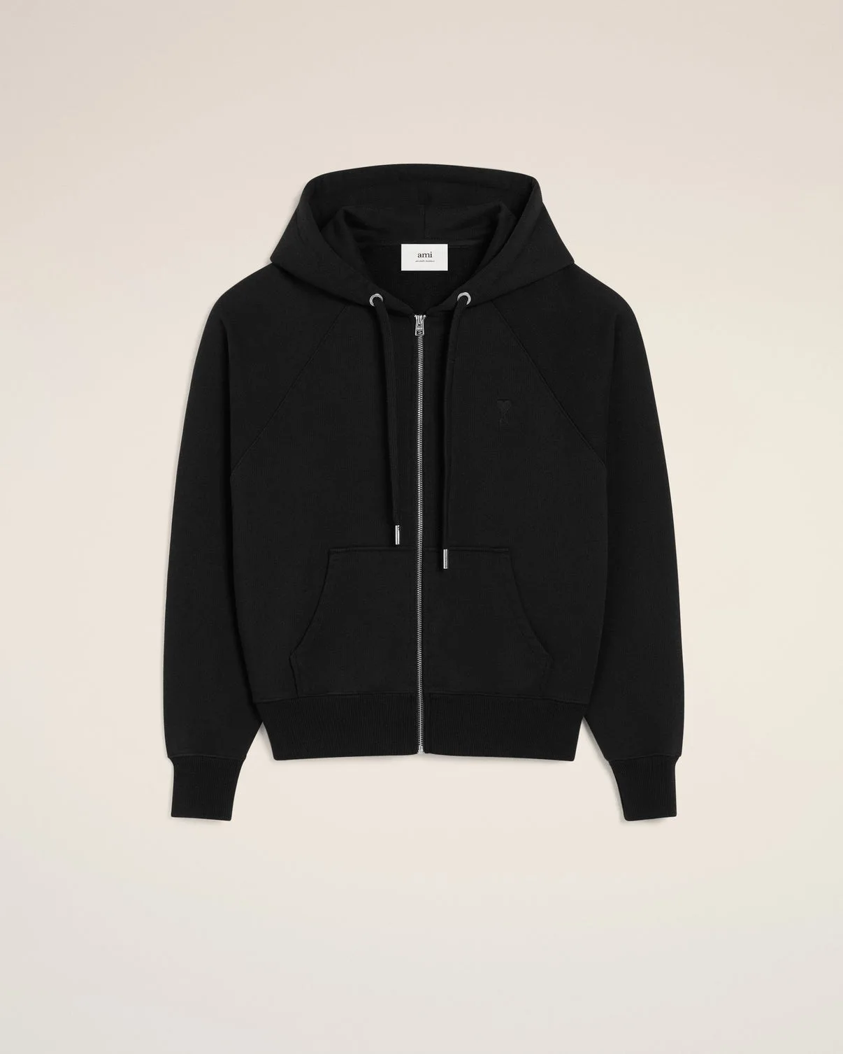 Black Cotton Tonal Hoodie