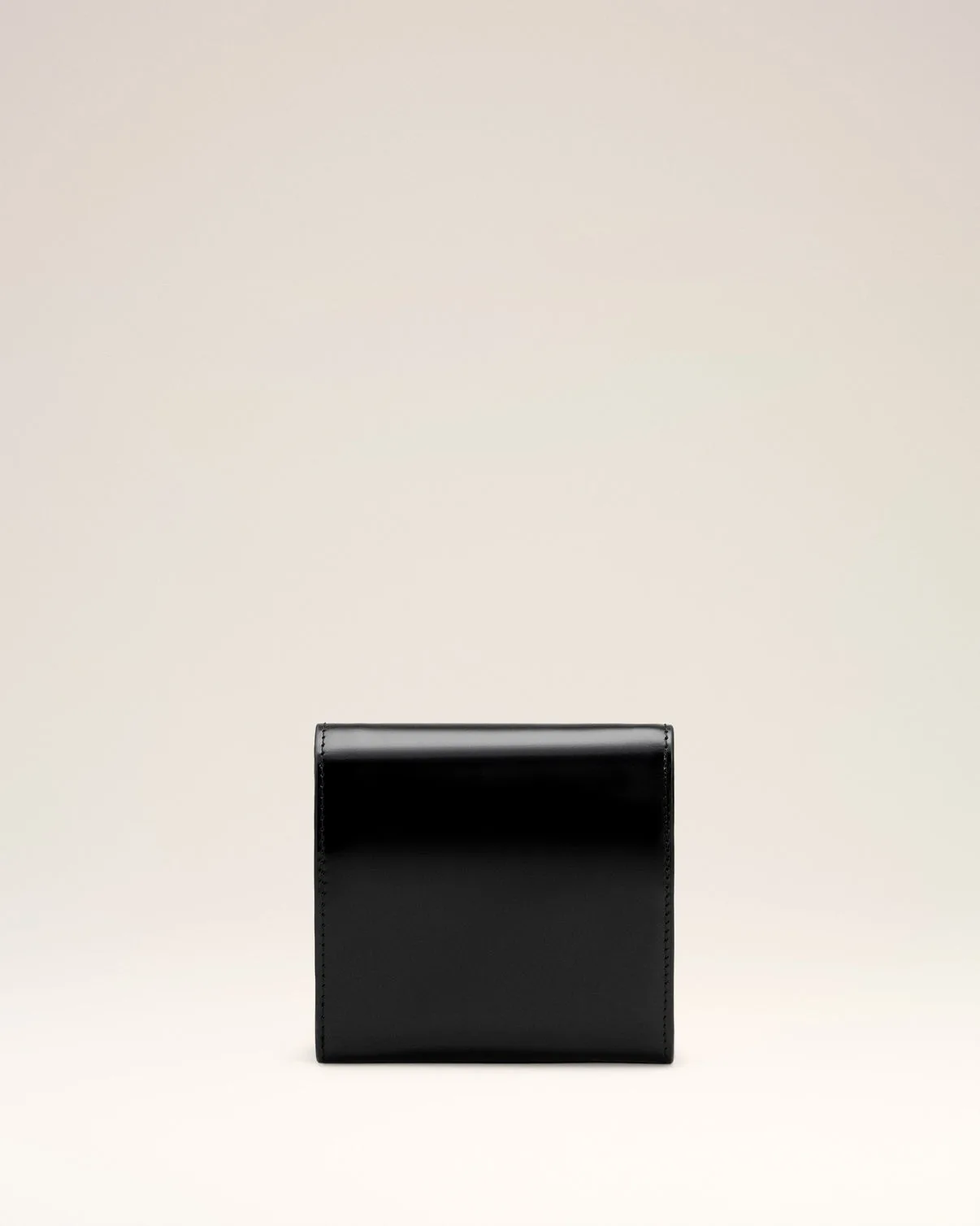 Black Glazed Leather Paris Paris Compact Wallet