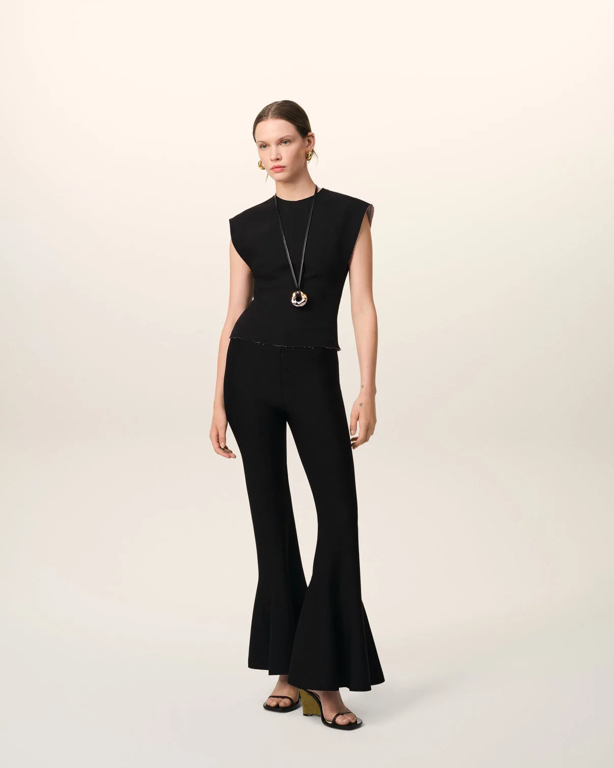 Black Godet Short Pants