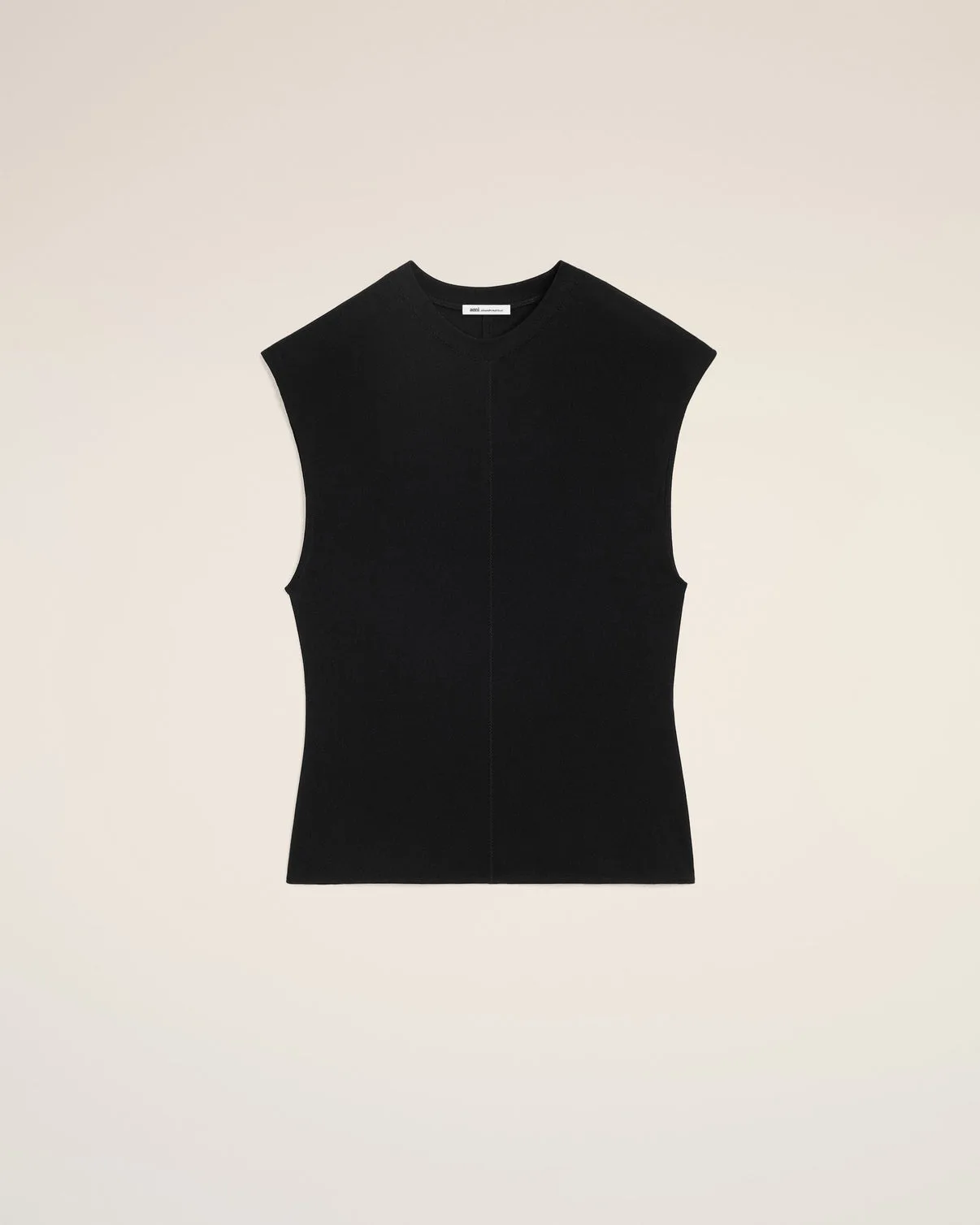 Black Jersey Sleeveless Fitted Top