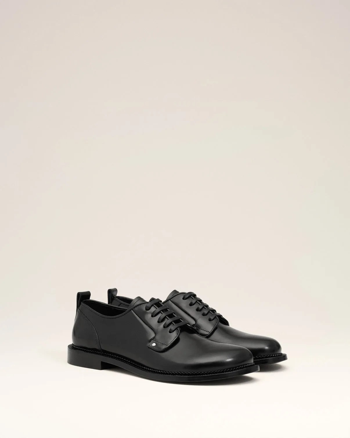 Black Leather Anatomical Toe Derbies