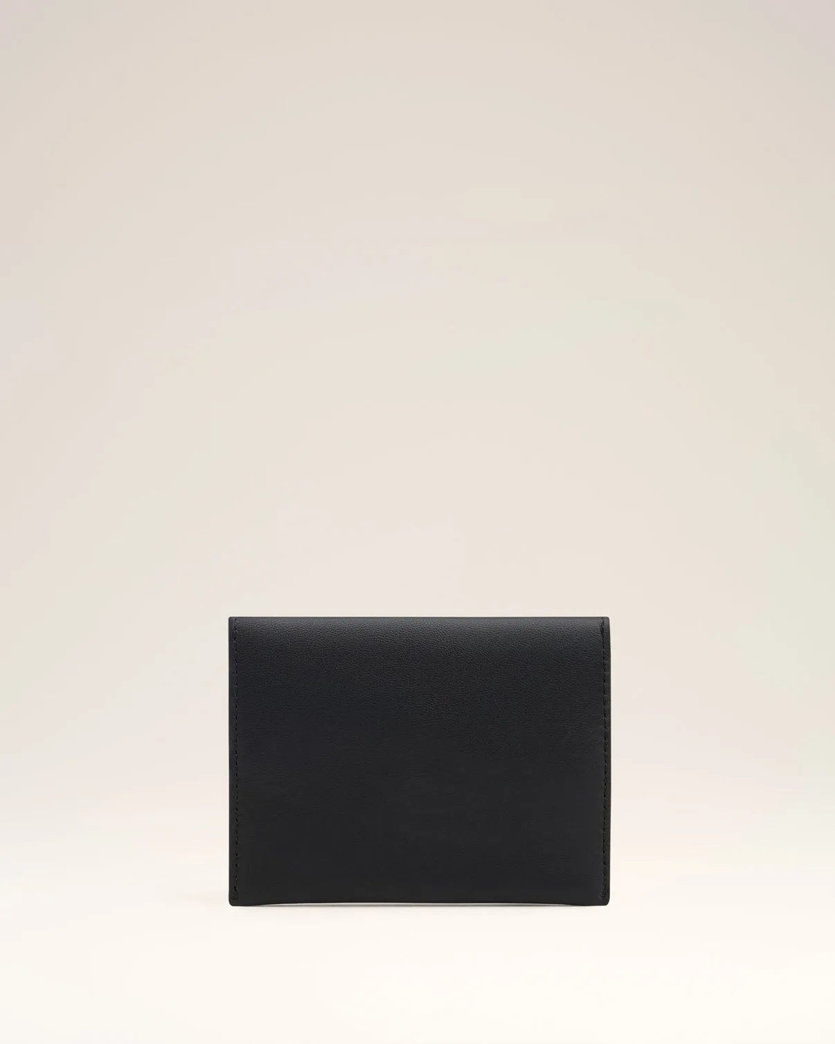 Black Leather Carrousel Folded Card Holder