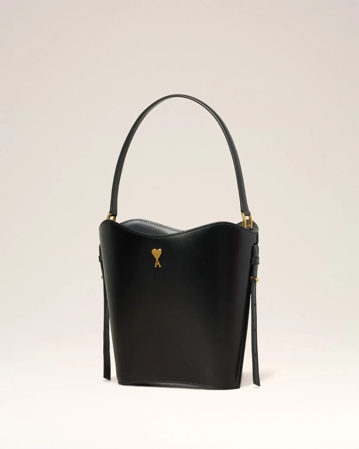 Black Leather Paris Paris Bucket Bag