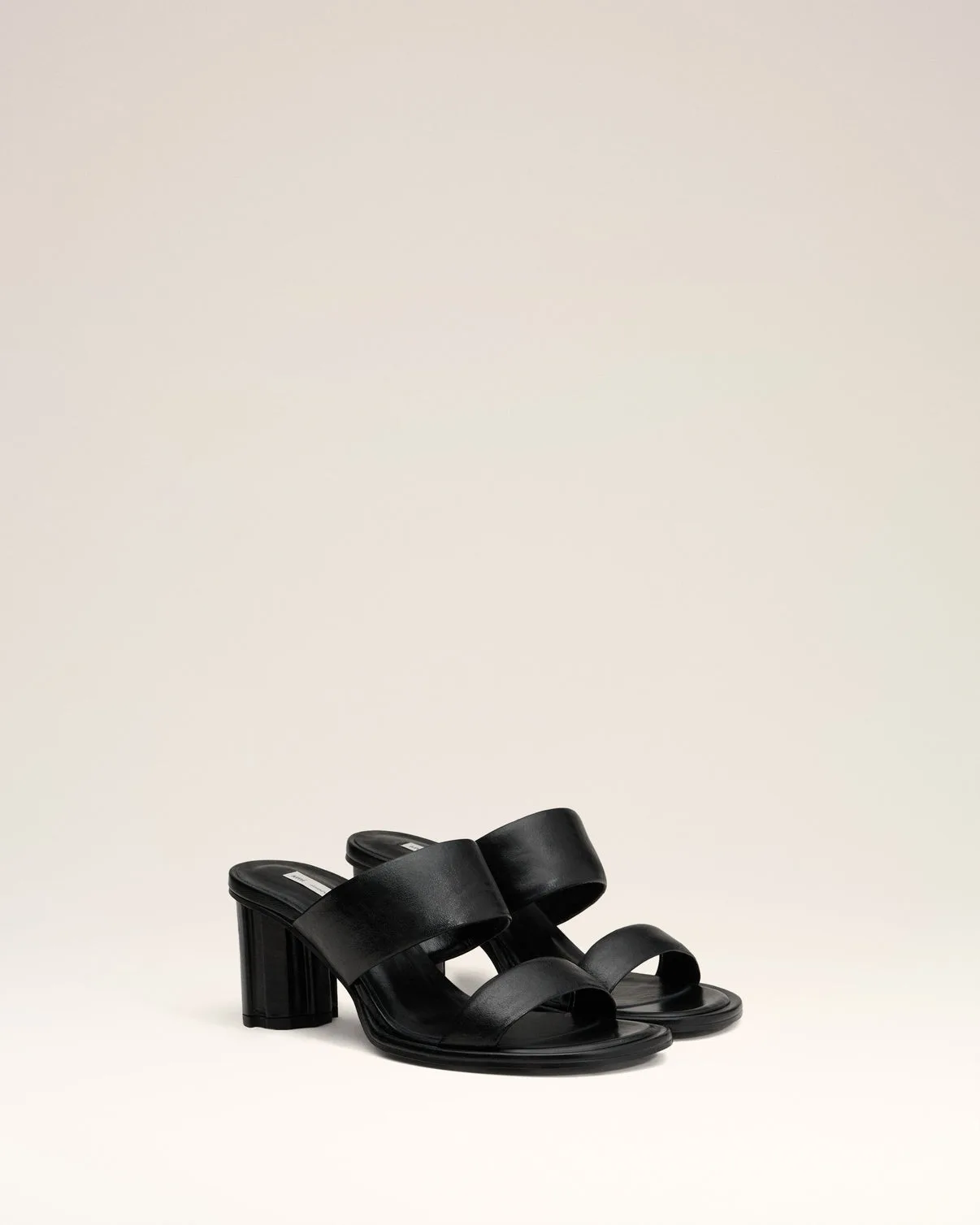 Black Leather Piano Sandals
