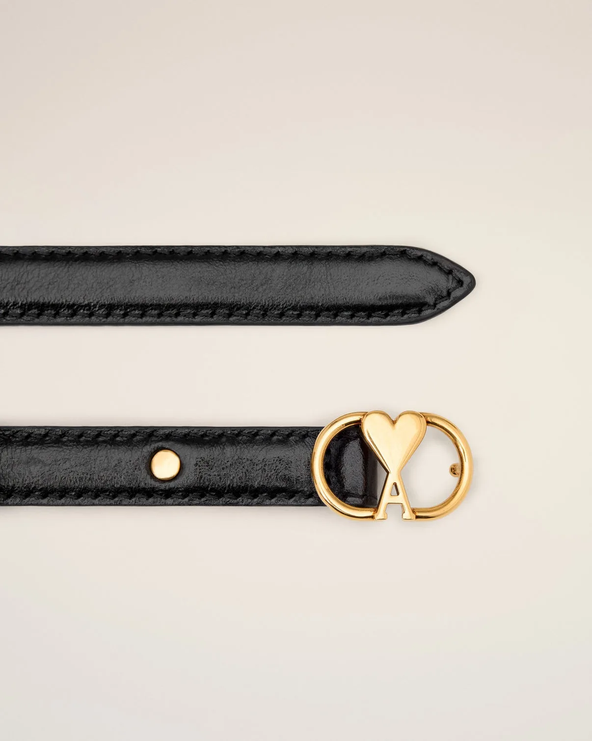 Black Leather Thin Belt