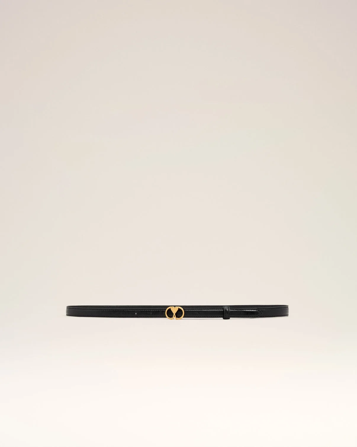 Black Leather Thin Belt