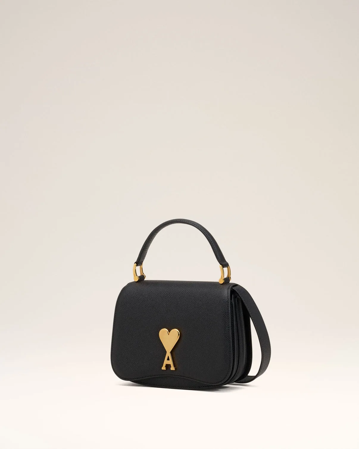 Black Leather Top Handle Paris Paris Bag