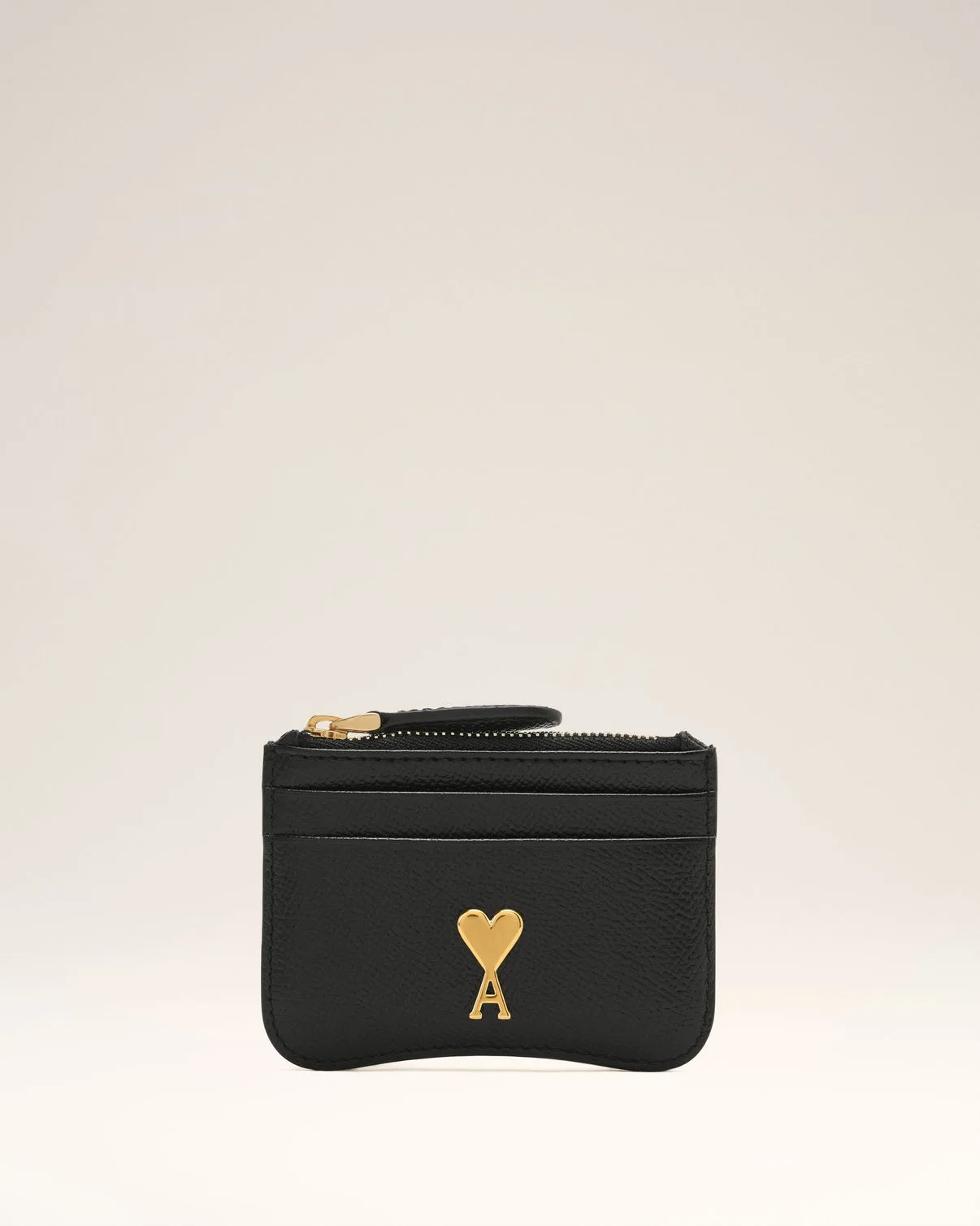 Black Leather Zipped Card Holder