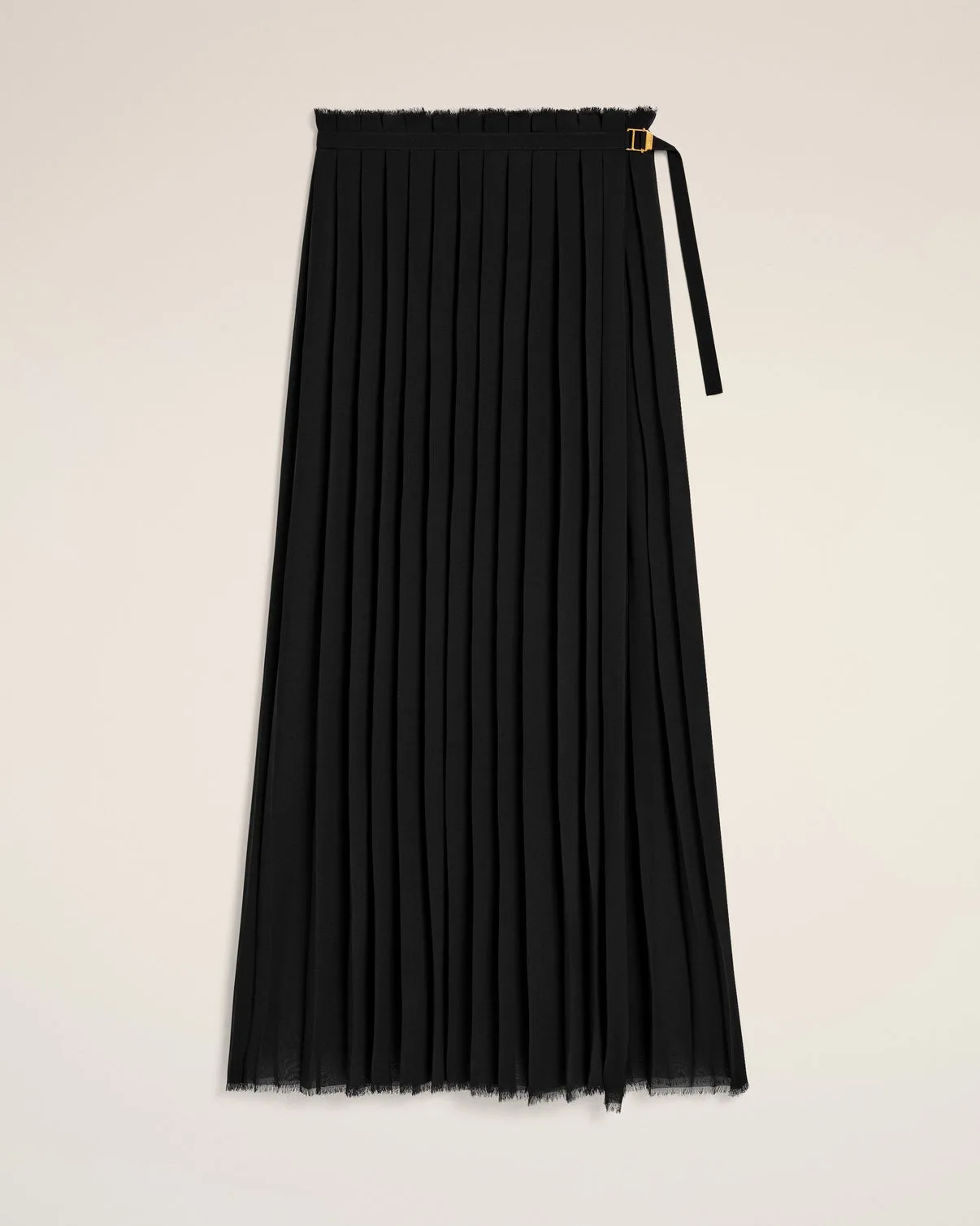 Black Long Pleated Skirt