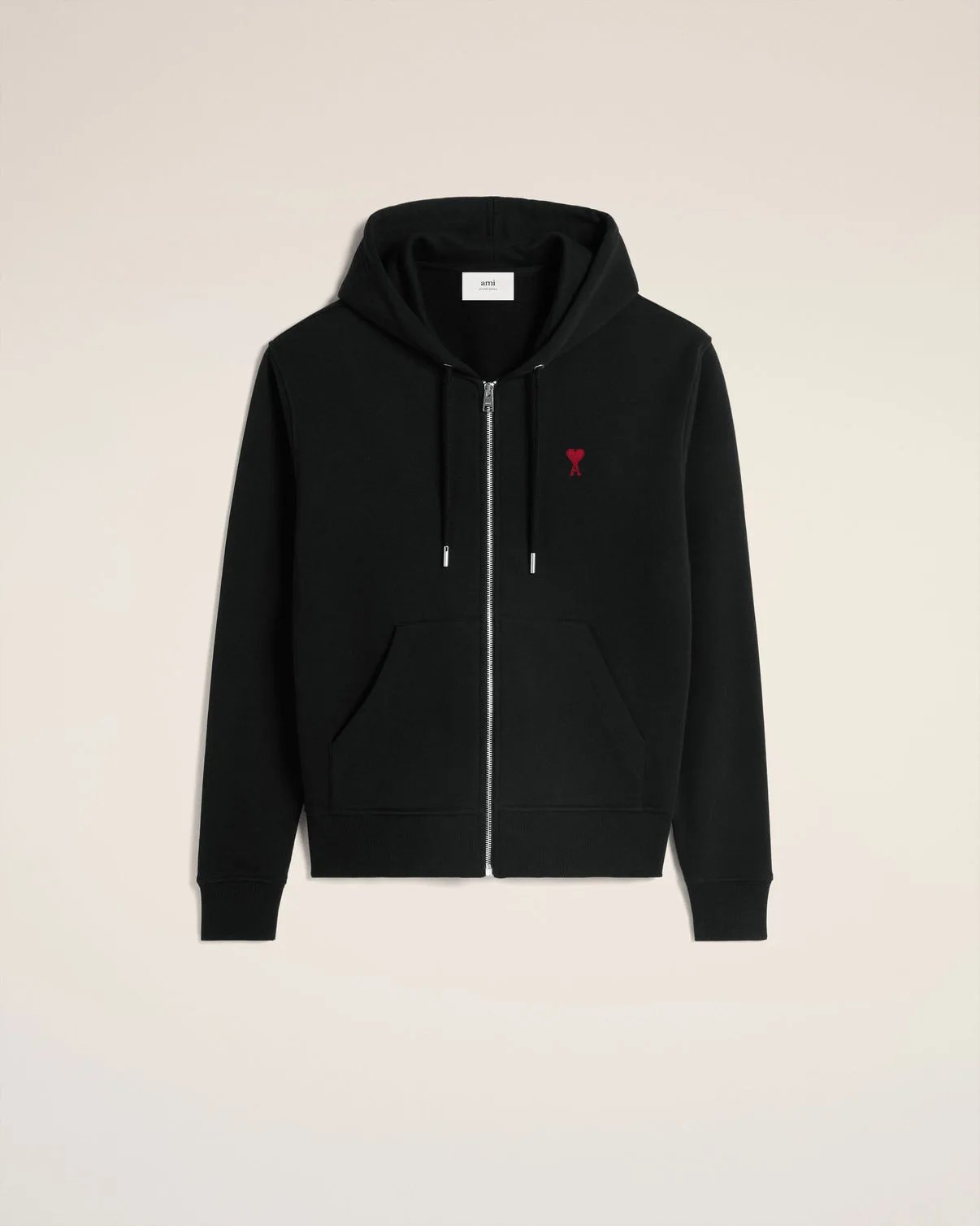 Black Organic Cotton Zipped Hoodie