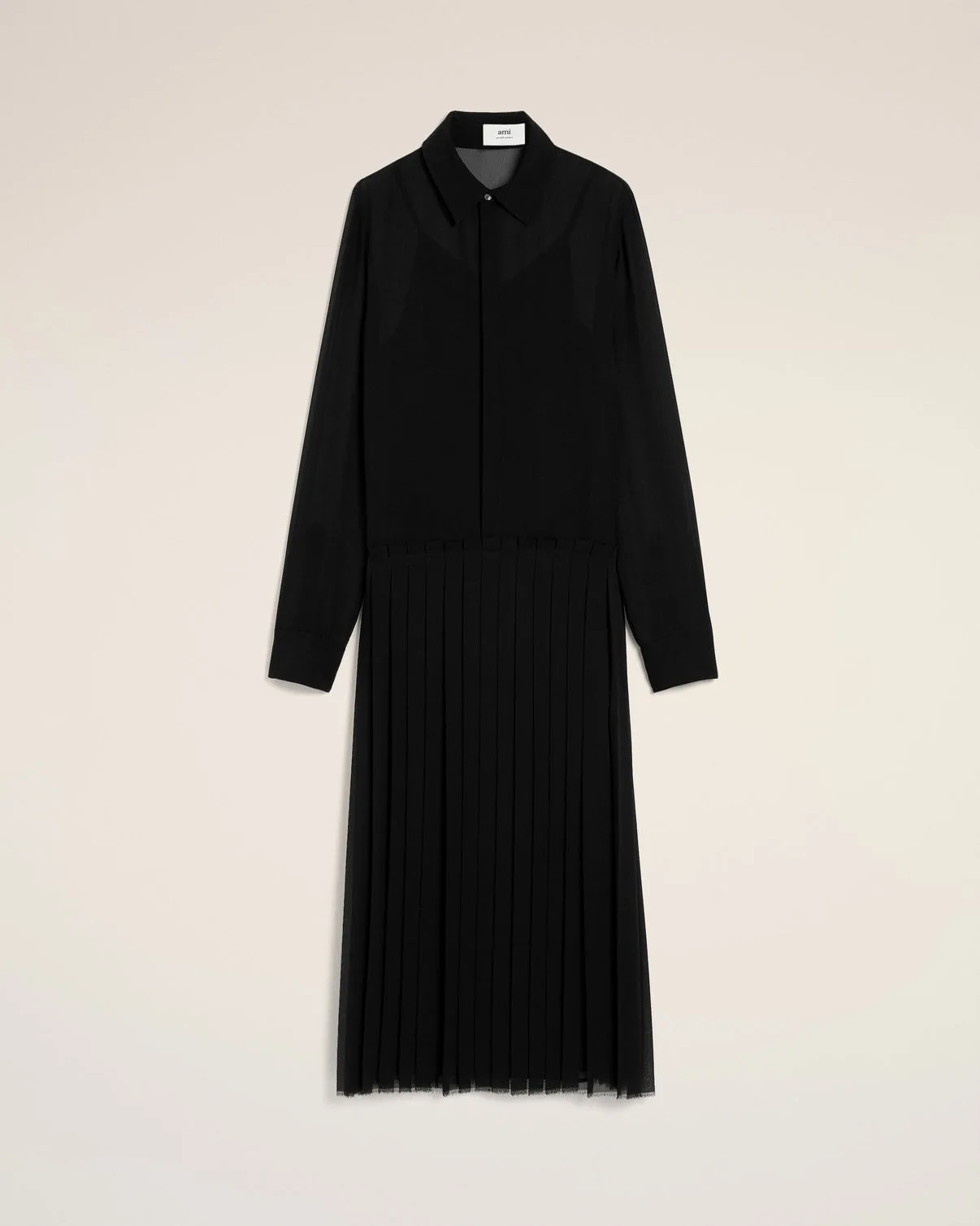 Black Pleated Midi Dress