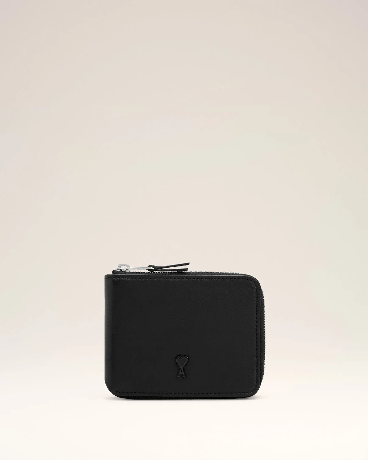 Black Smooth Leather Compact Wallet