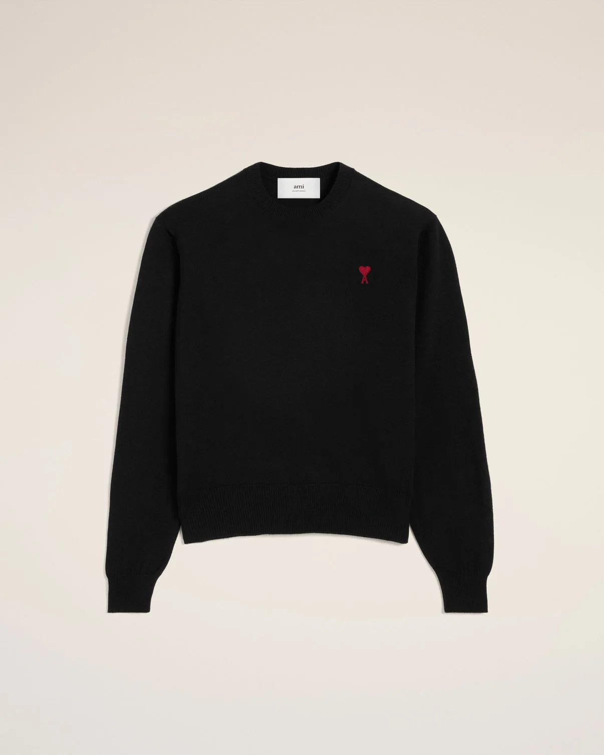 Black Wool Crew Neck Sweater