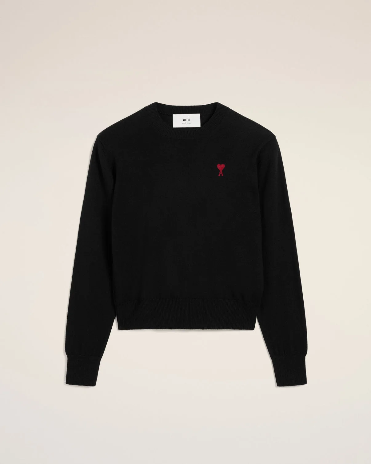Black Wool Crew Neck Sweater