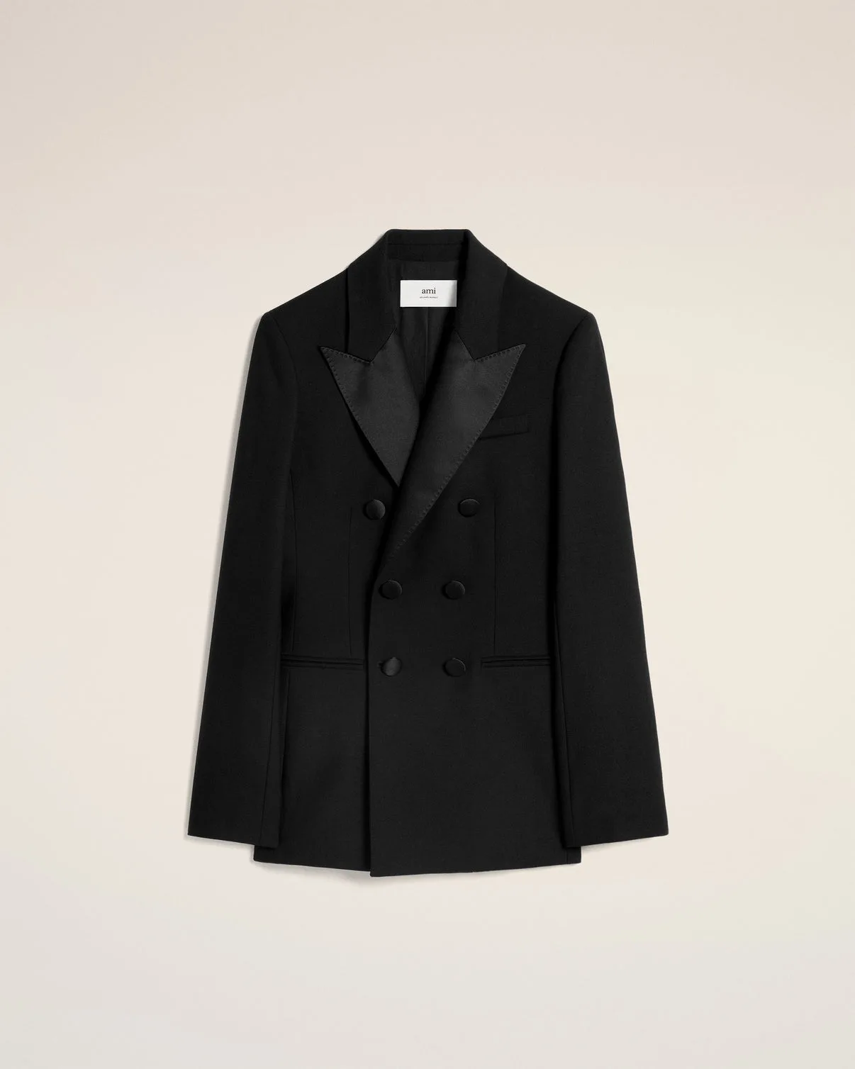 Black Wool Double Breasted Jacket
