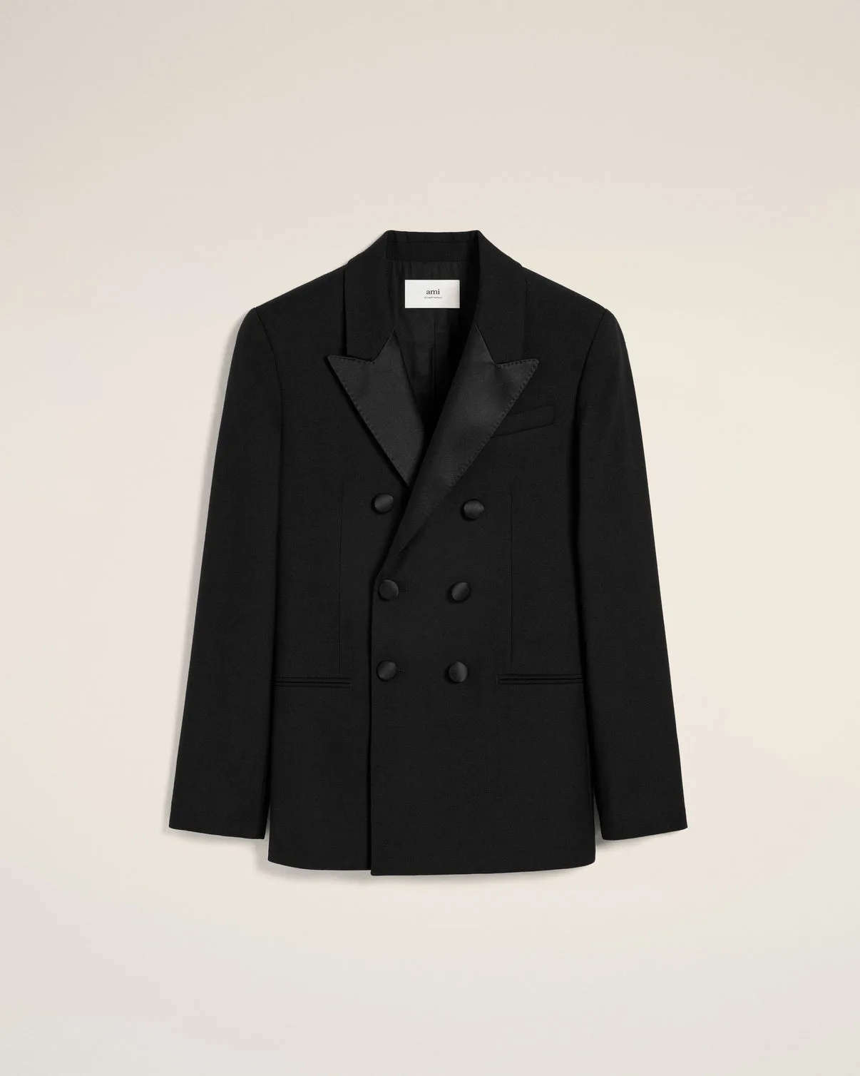 Black Wool Double Breasted Jacket