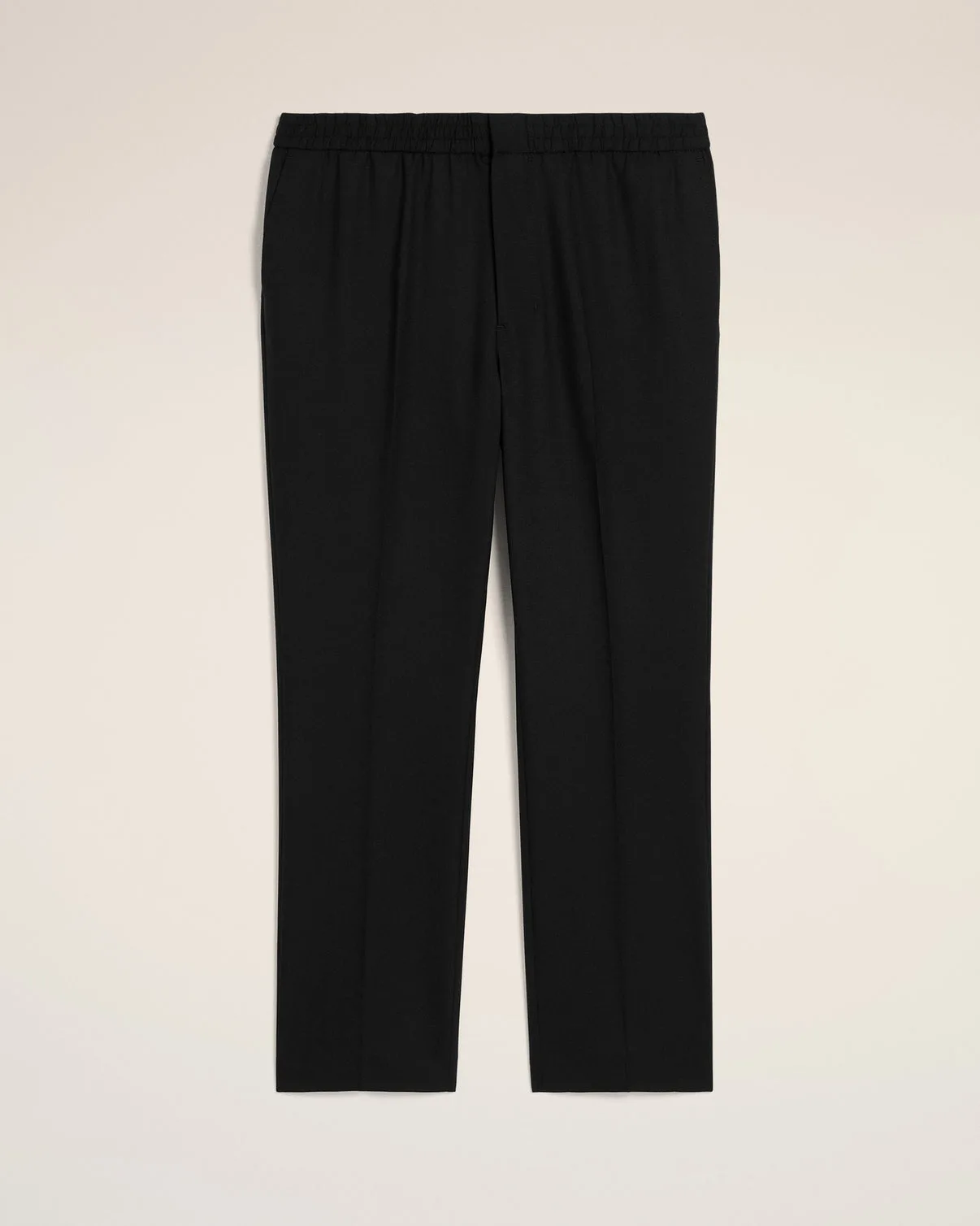Black Wool Elasticated Waist Pants