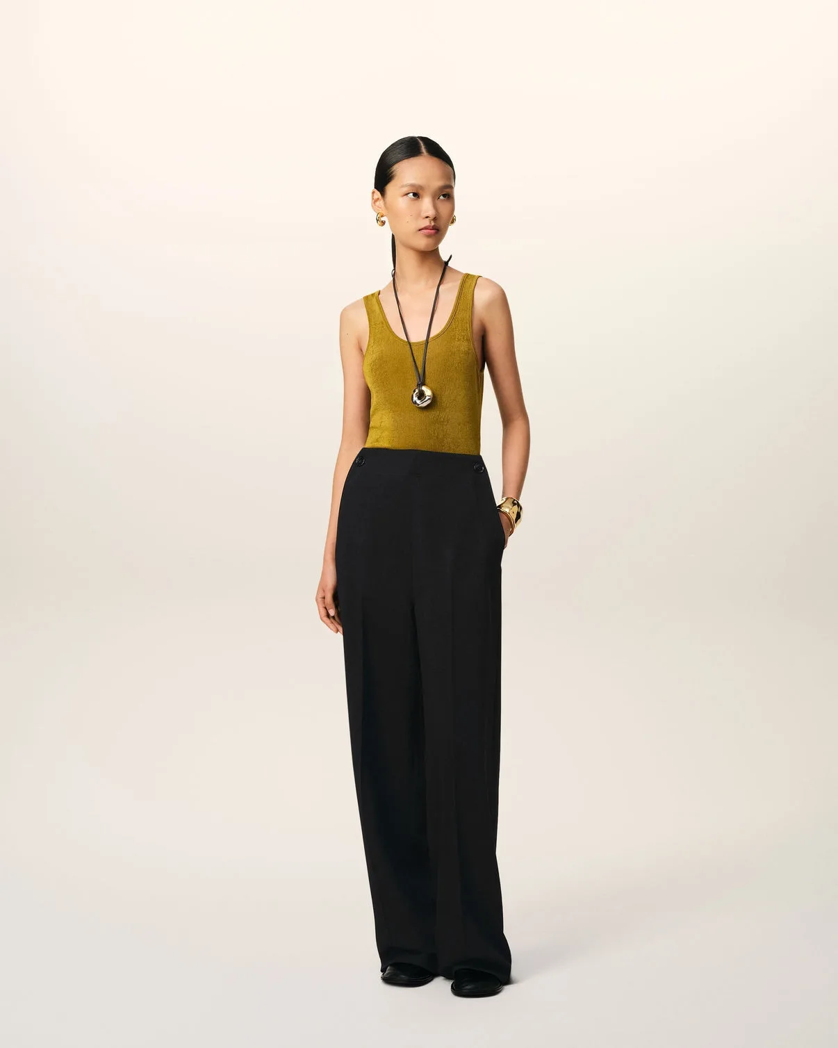 Black Wool Sailor Pants