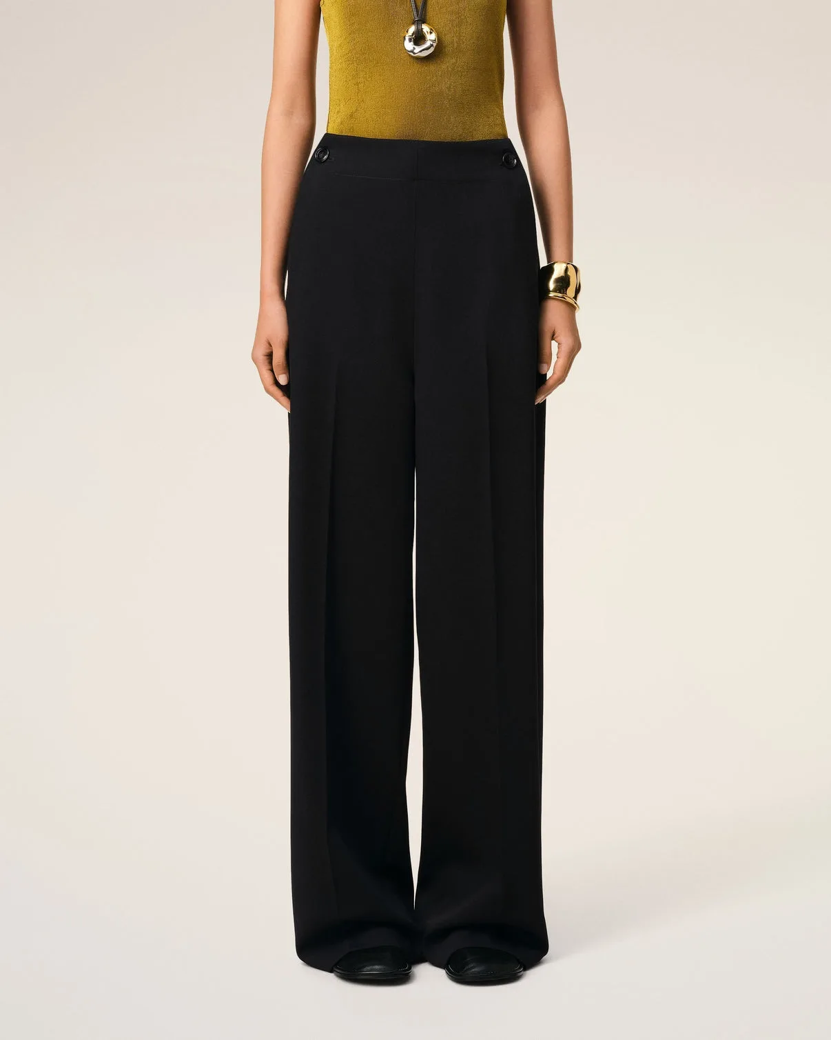 Black Wool Sailor Pants