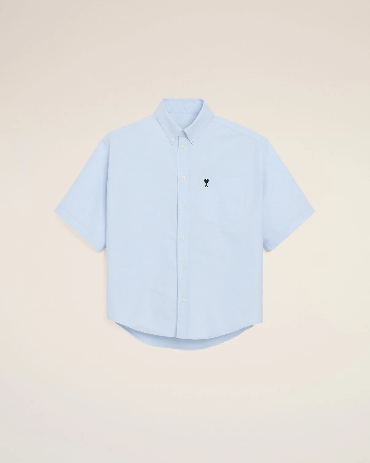 Blue Cotton Boxy Embroidered