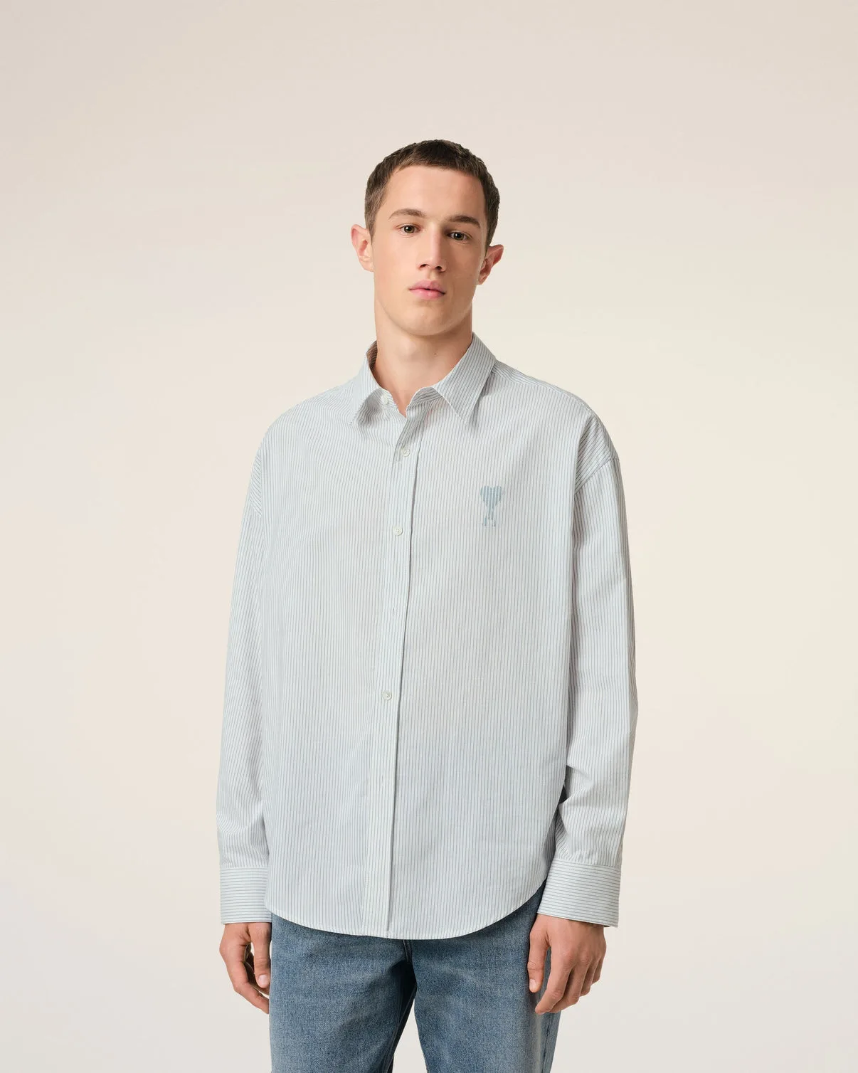Blue Cotton Boxy Fit Shirt
