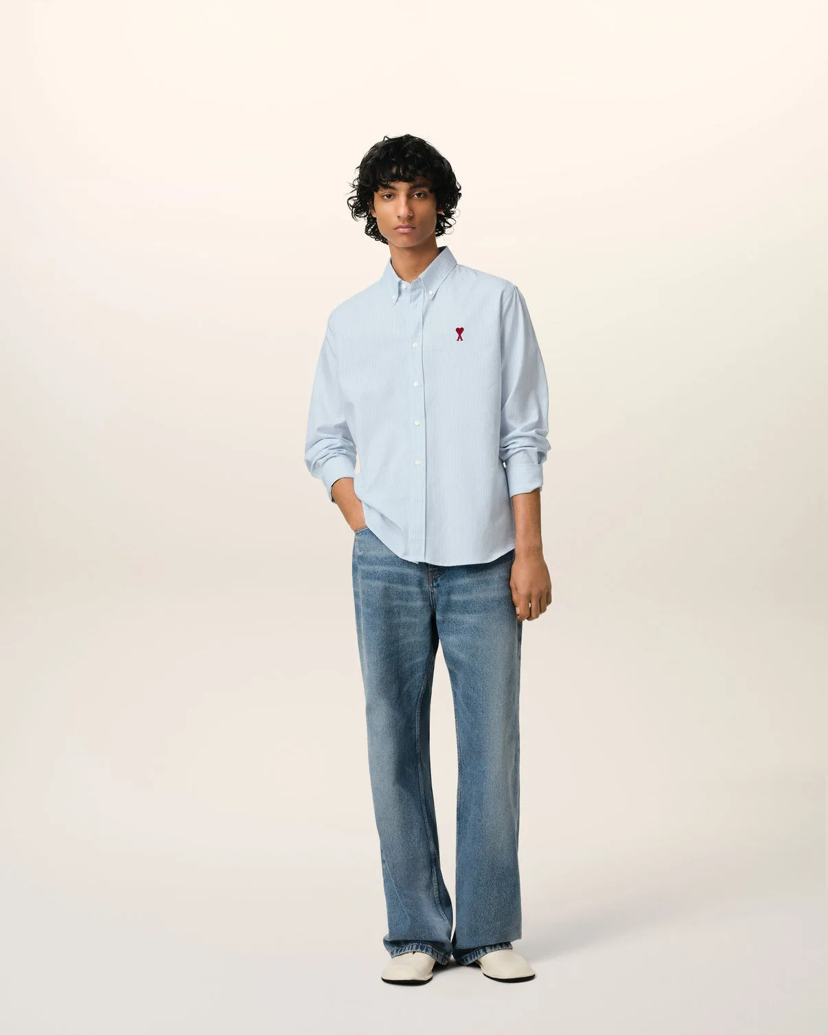 Blue Cotton Button Down Shirt