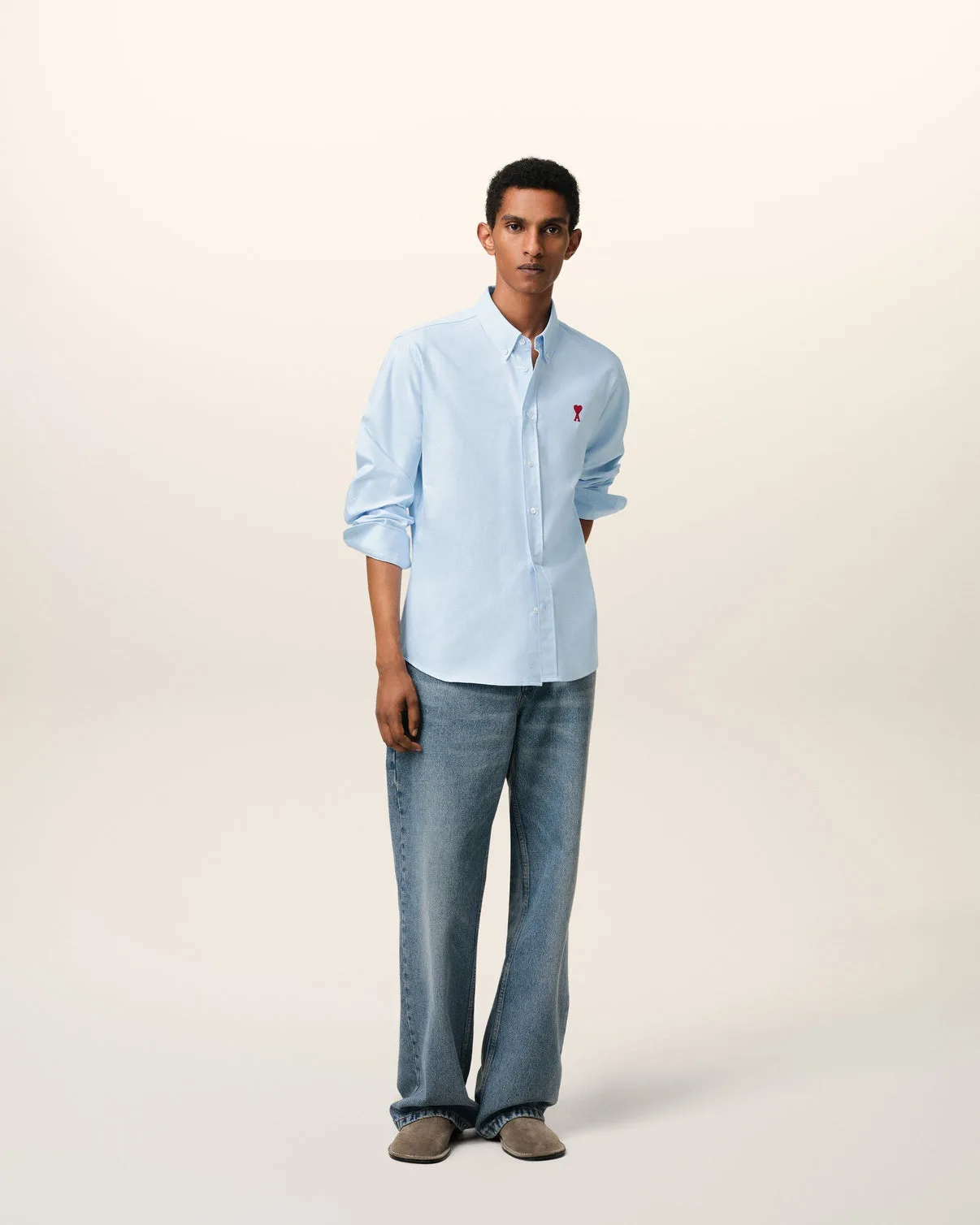 Blue Cotton Button Down Shirt