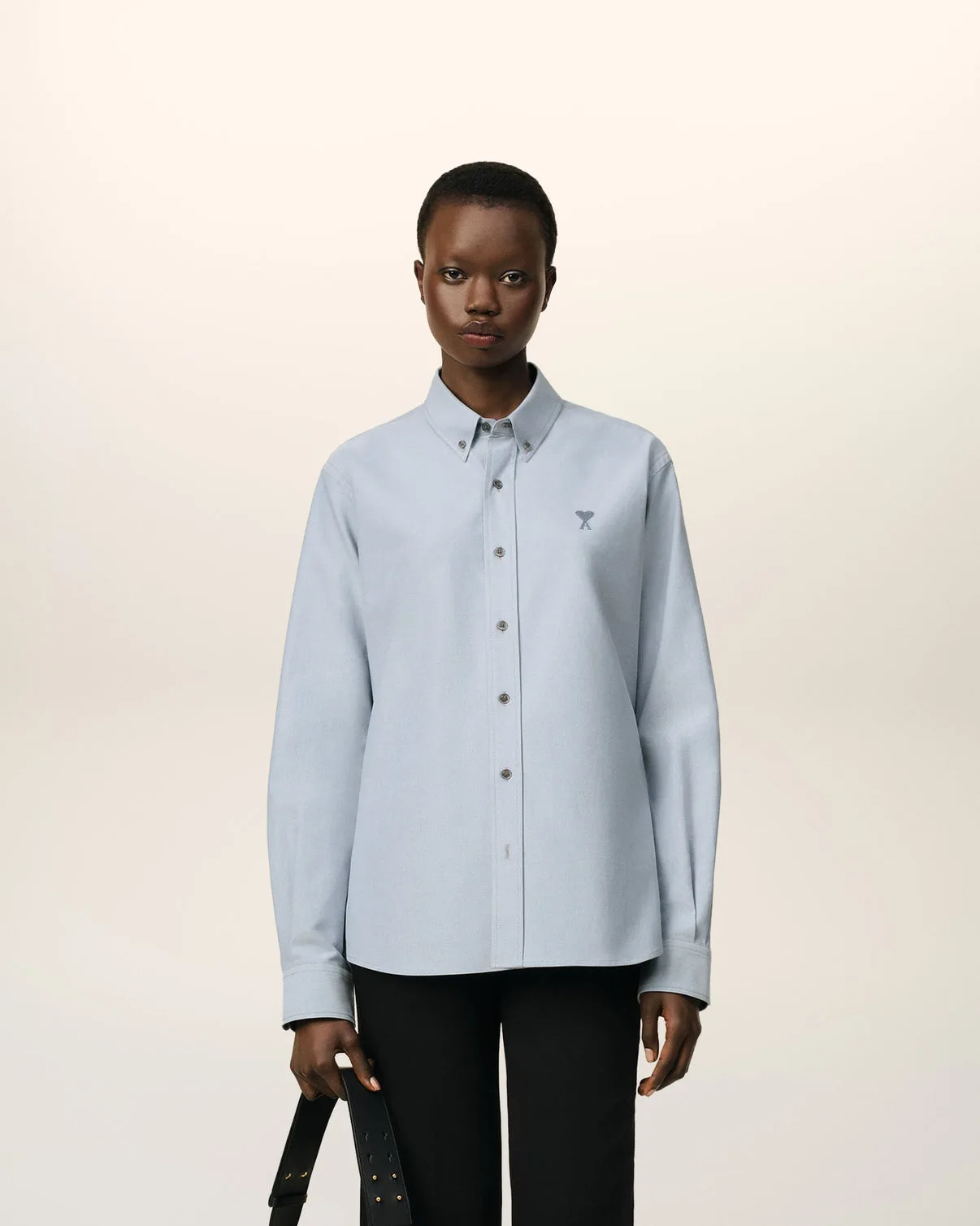 Blue Cotton Button-Down Shirt