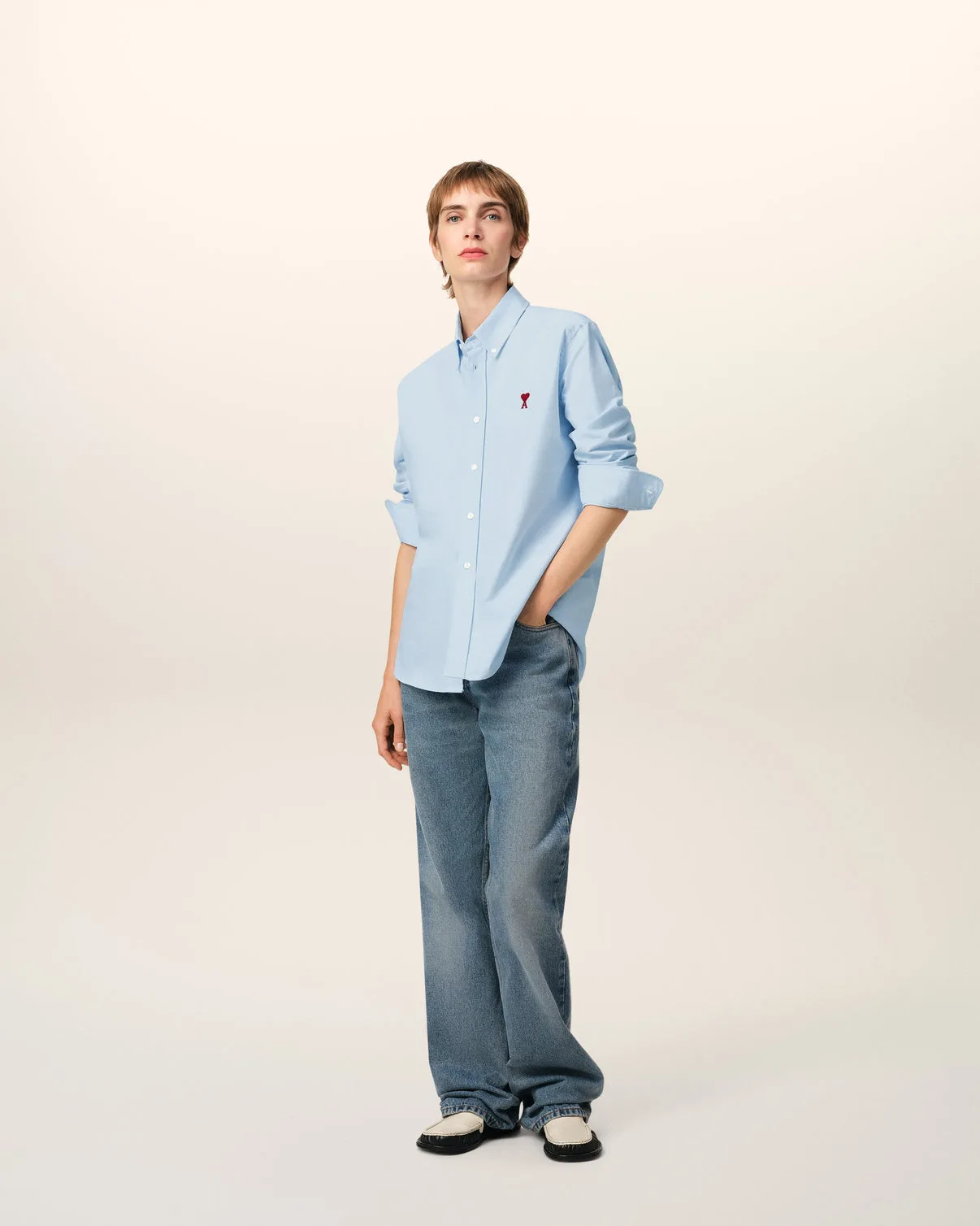 Blue Cotton Button Down Shirt