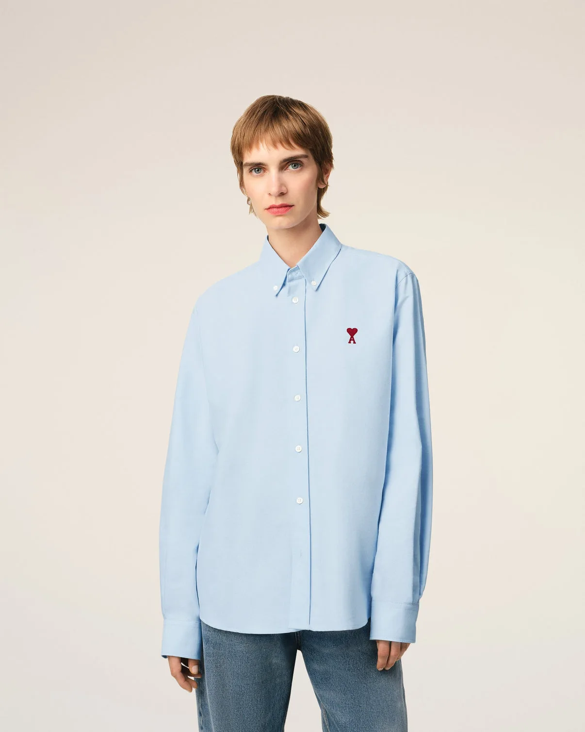 Blue Cotton Button Down Shirt
