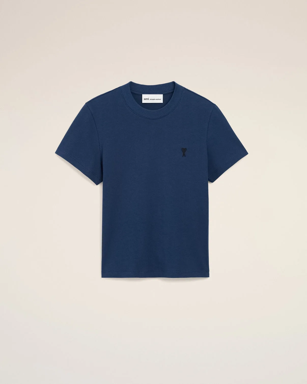 Blue Cotton Cropped T-shirt
