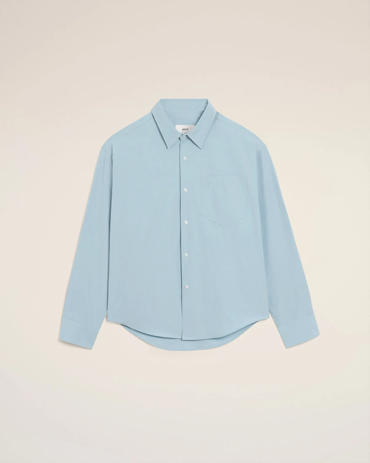 Blue Cotton Embossed Boxy Shirt