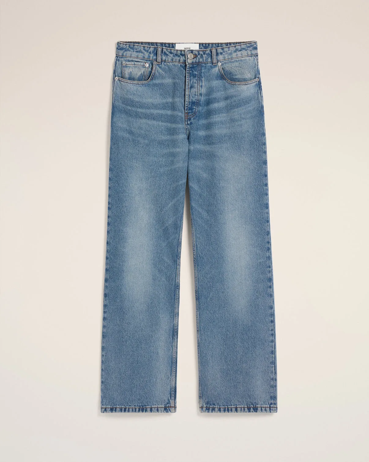 Blue Cotton Large Fit Jeans