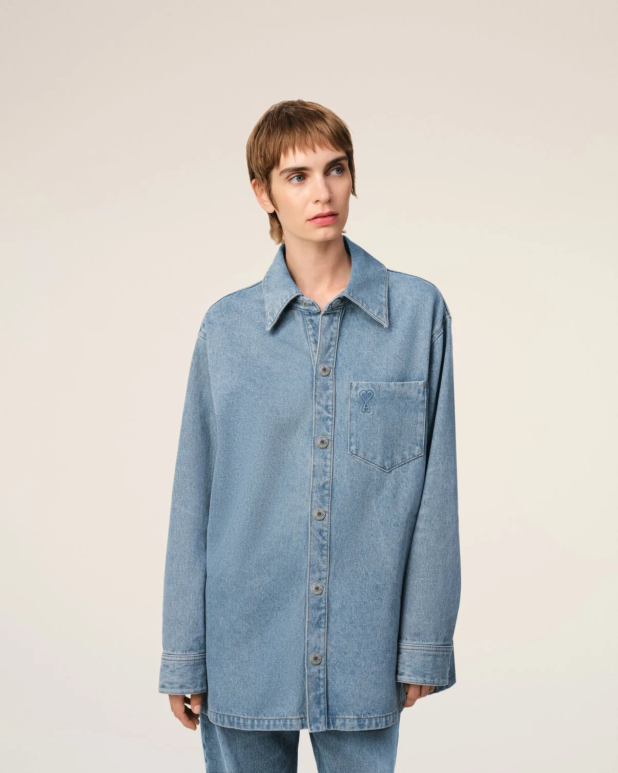 Blue Cotton Overshirt