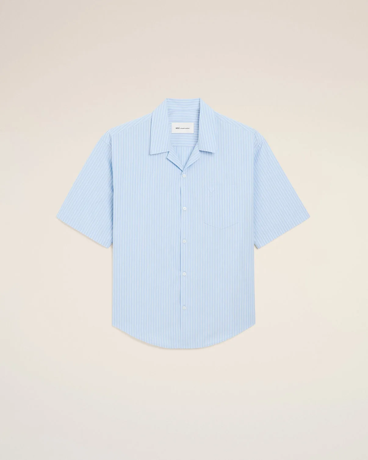 Blue Cotton Short Sleeve Boxy Shirt