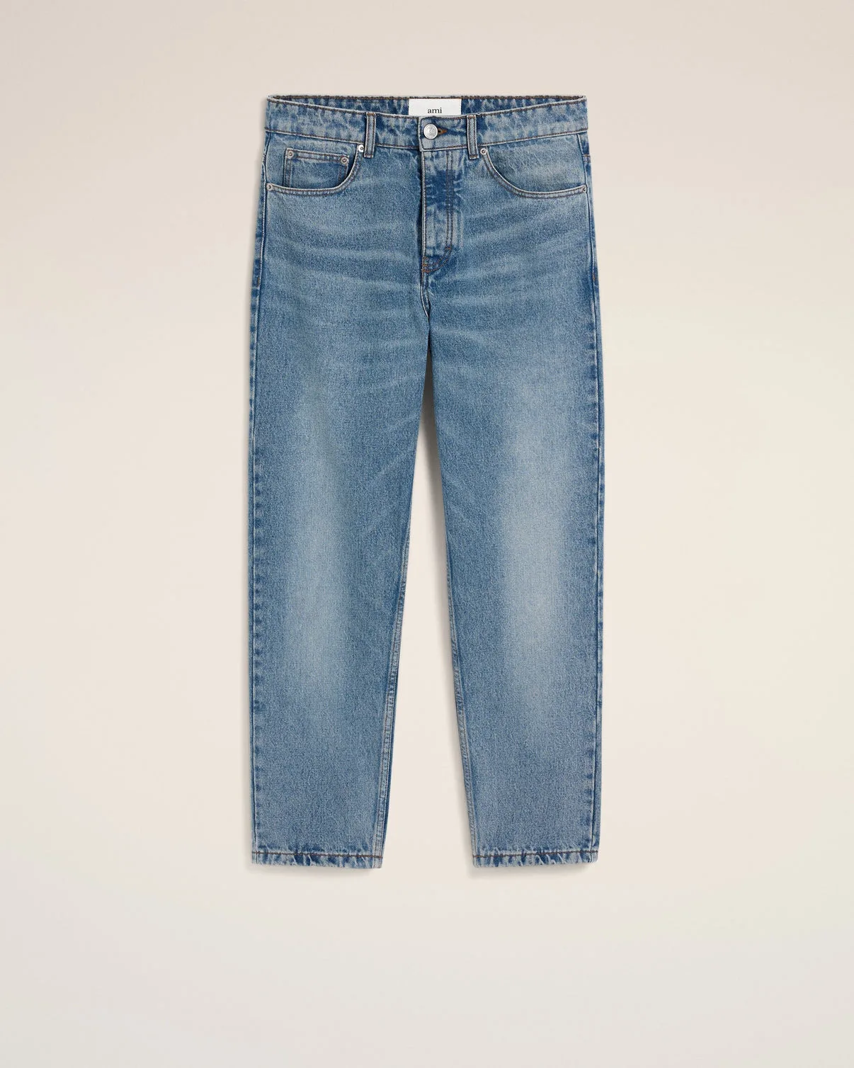 Blue Cotton Tapered Fit Jeans