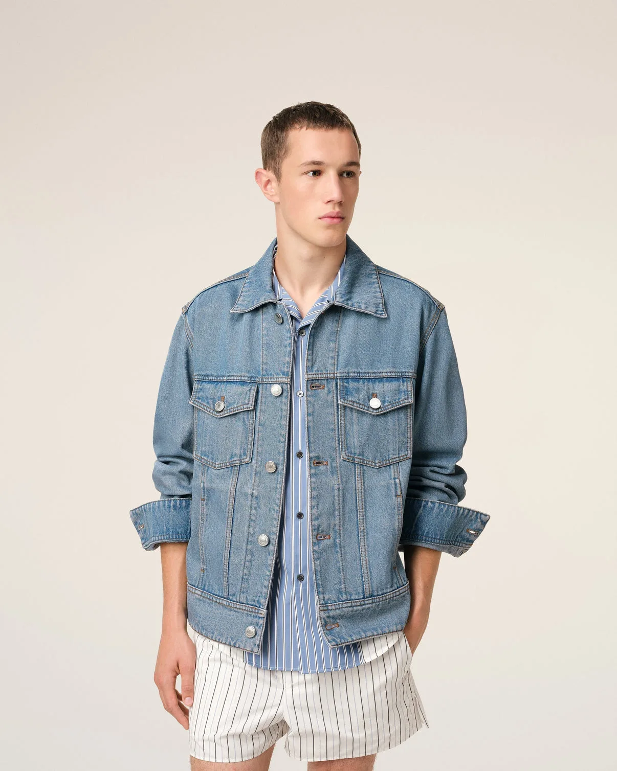 Blue Cotton Trucker Jacket
