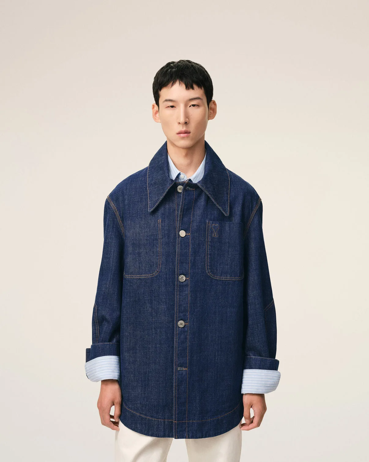 Blue Cotton Worker Overshirt