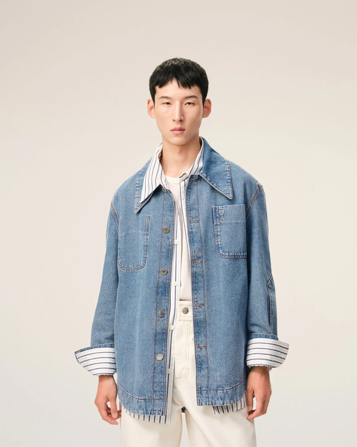 Blue Cotton Worker Overshirt