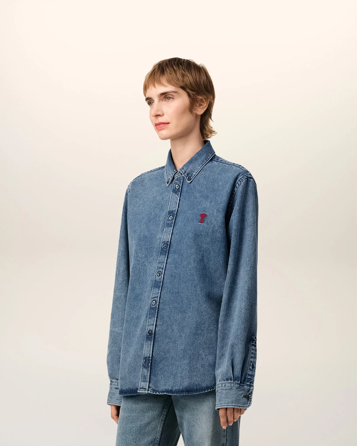 Blue Denim Button-Down Shirt