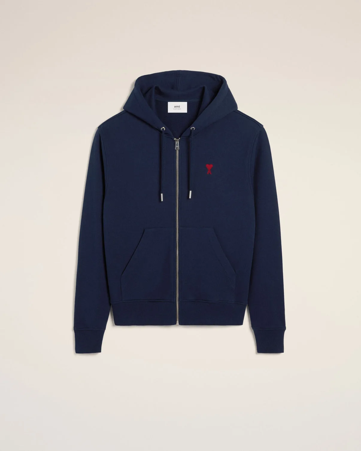 Blue Organic Cotton Zipped Hoodie