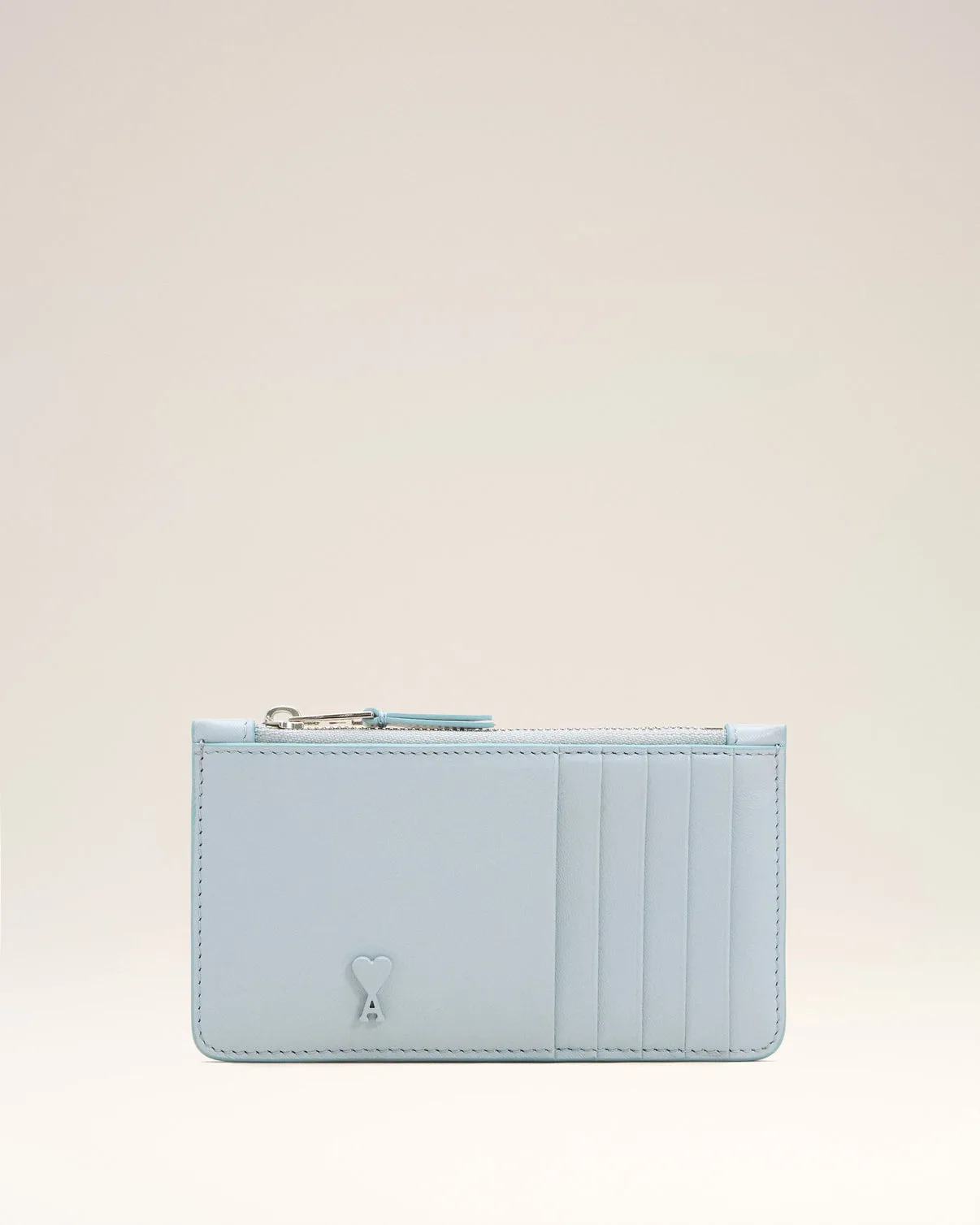 Blue Smooth Leather Zipped Card Holder