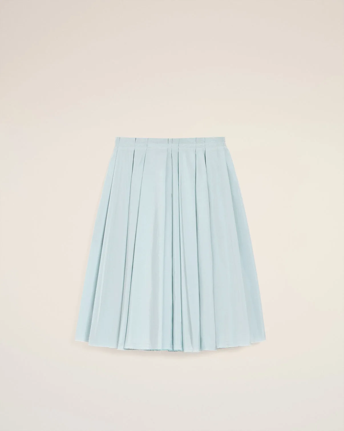 Blue Taffetas Midi Corolla Skirt