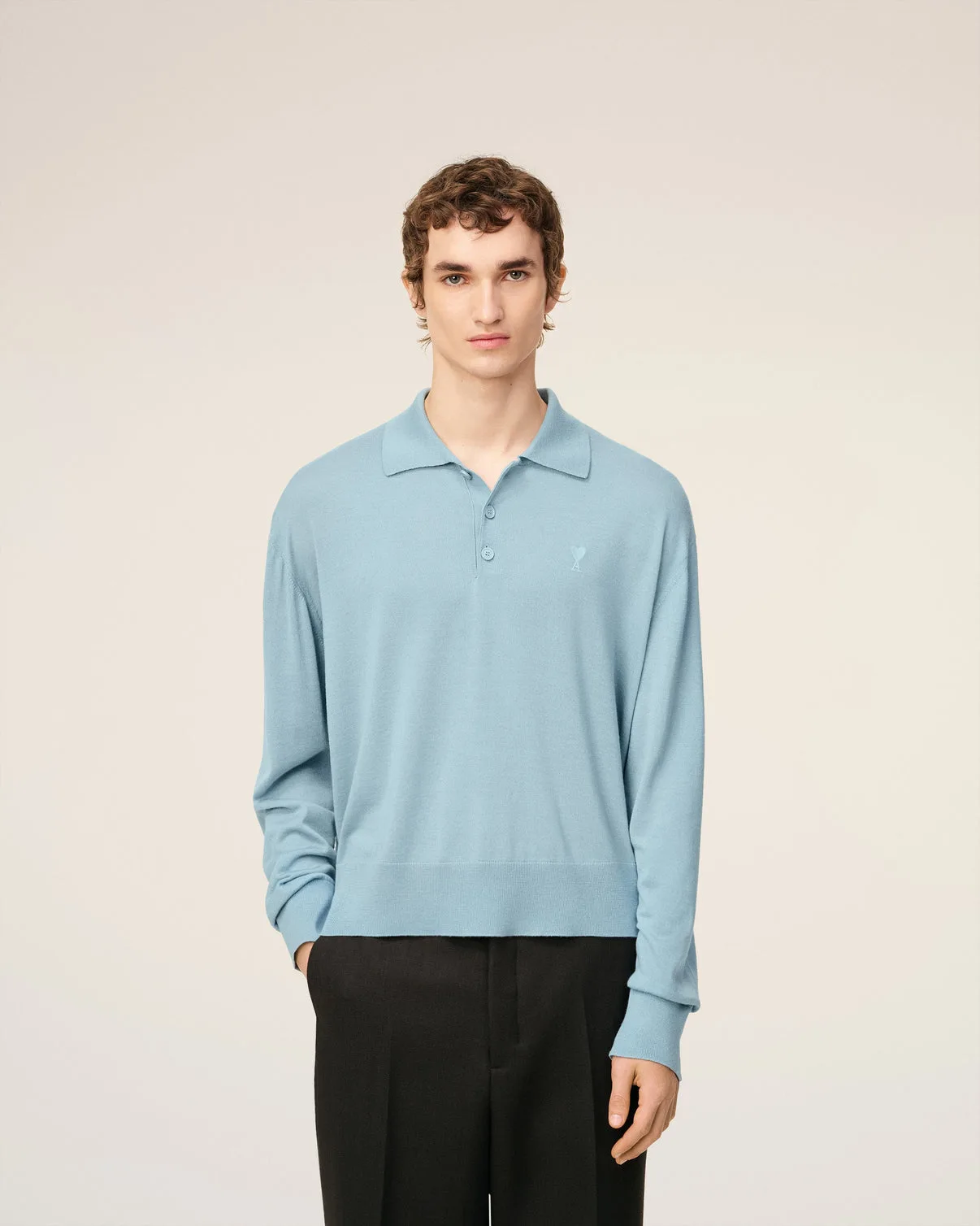 Blue Wool Polo