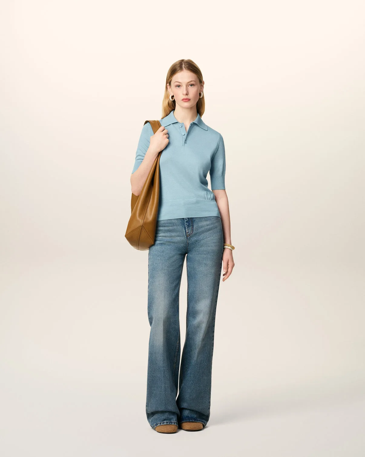 Blue Wool Polo