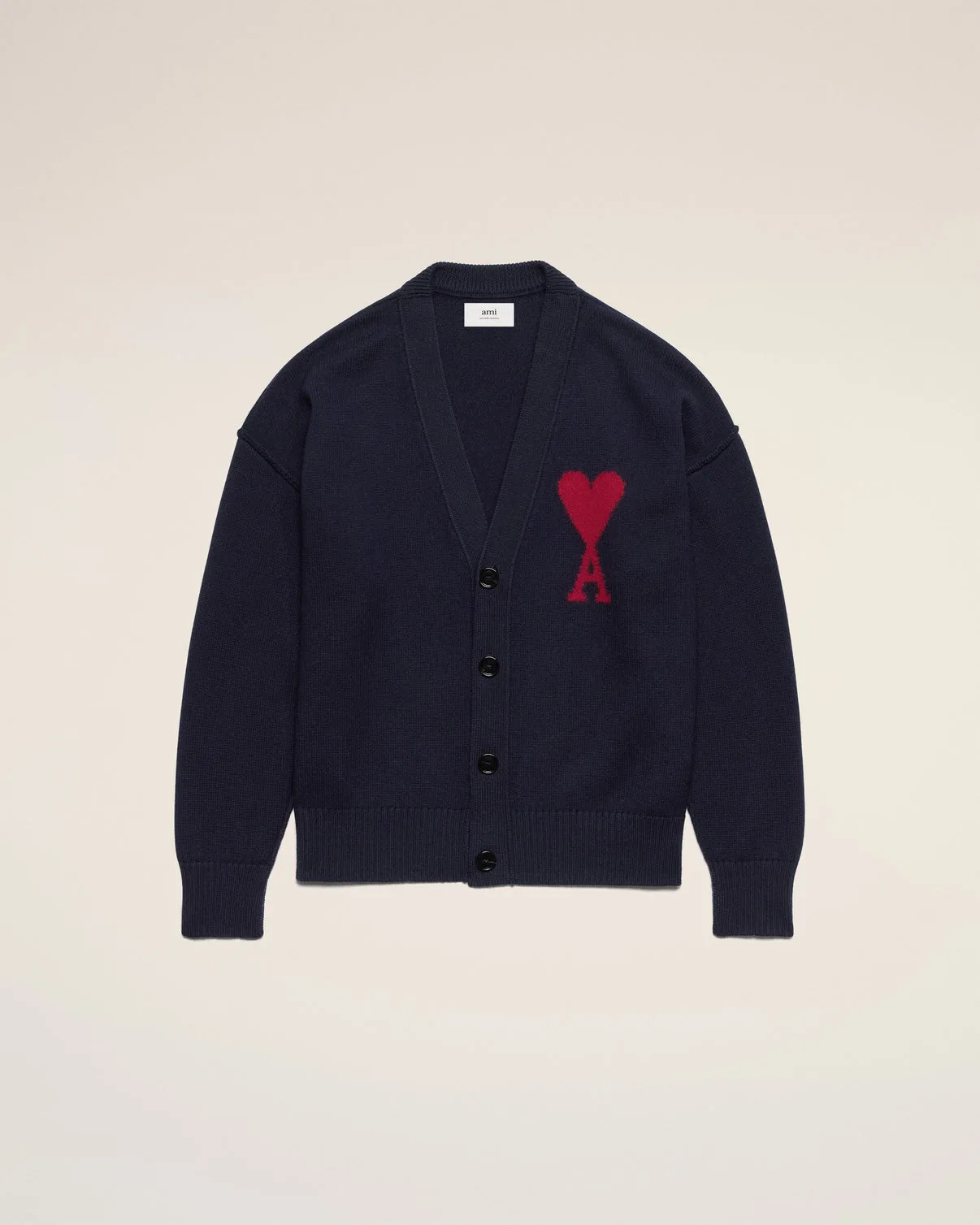 Blue Wool Red Cardigan