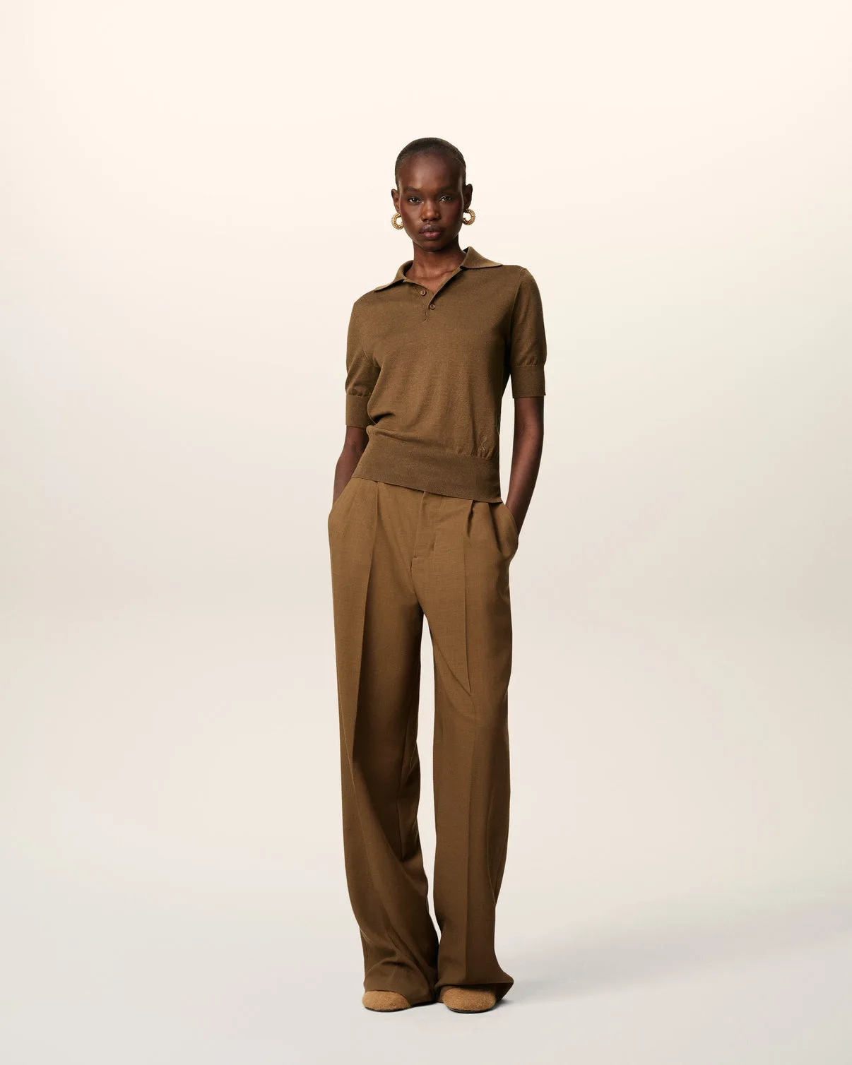 Brown Cotton Polo