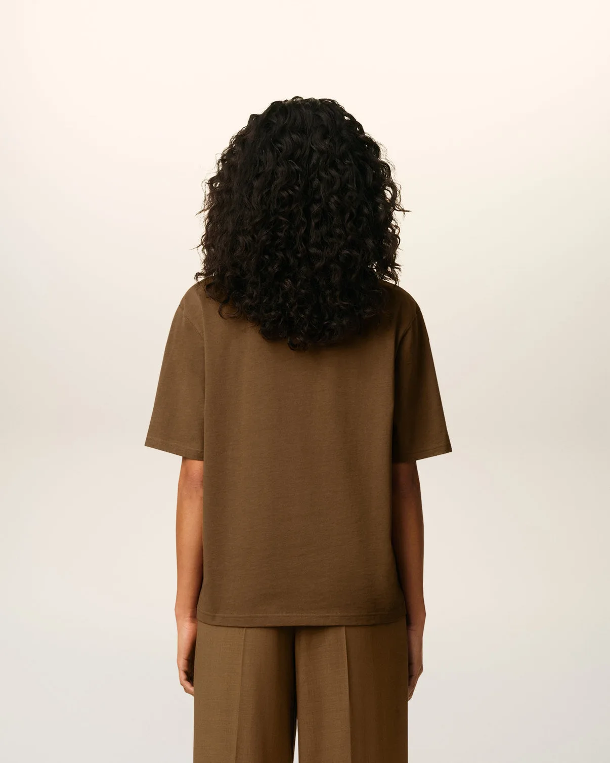 Brown Cotton T-shirt