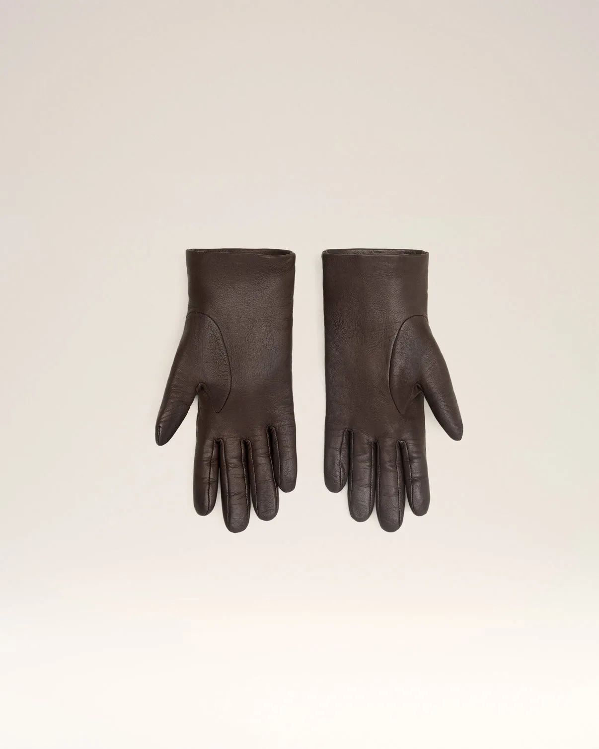 Brown Leather Strap Detail Gloves
