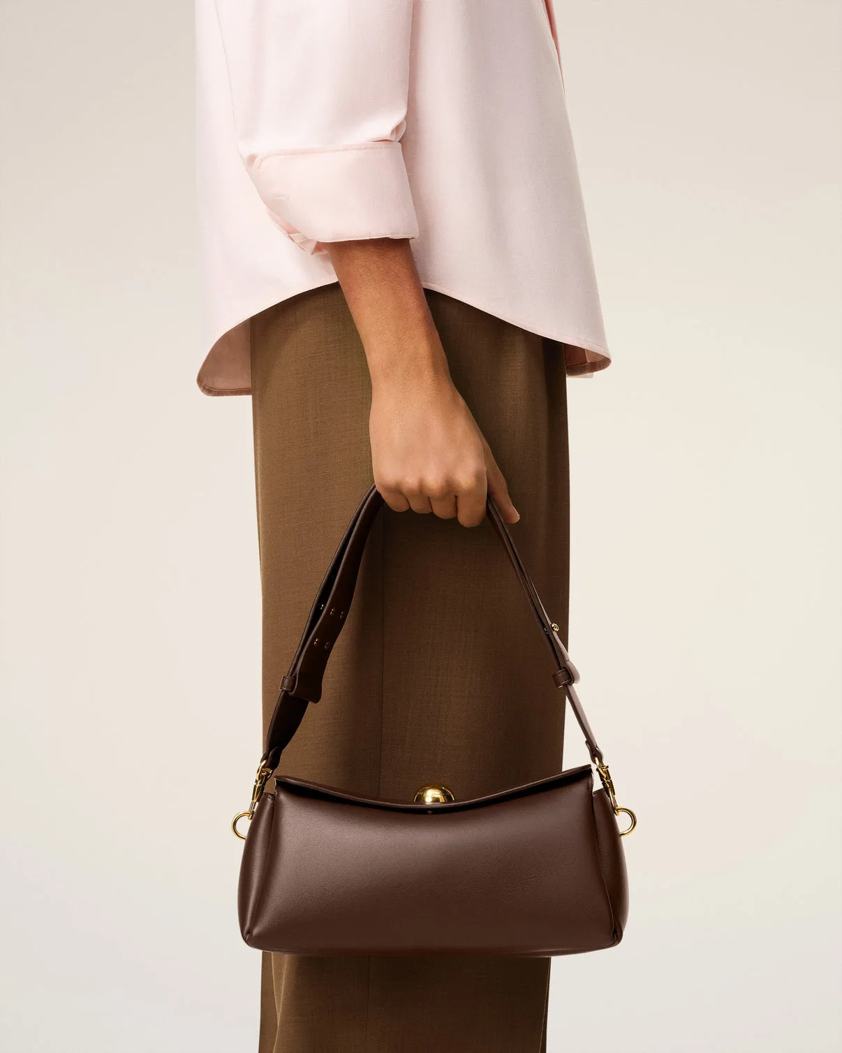 Brown Smooth Leather Carrousel Bag